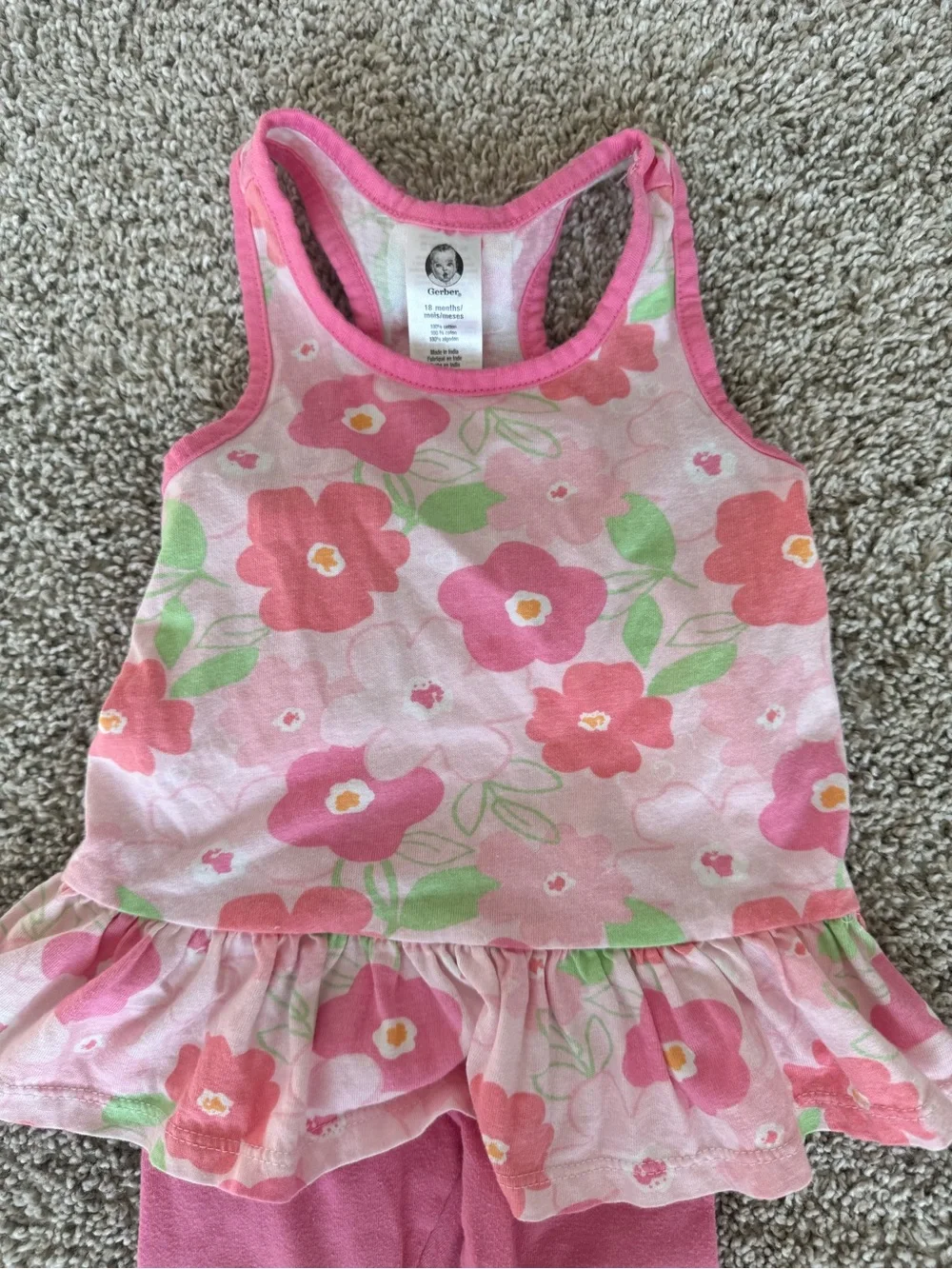 Baby Girl 18 Month Clothing bundle Pink Floral & Chambray Toddler Outfit Set